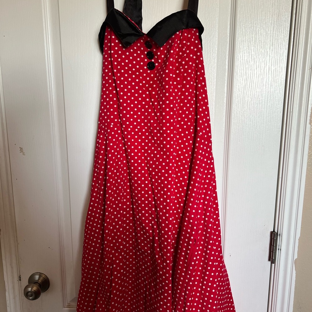 Red Polka Dot Halter Dress